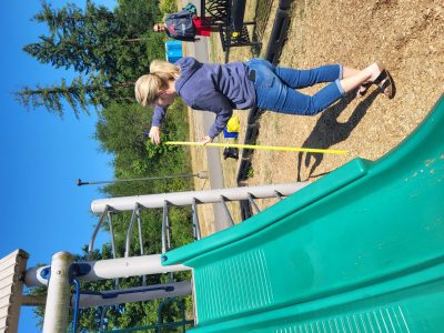 playground equipment inspection: measuring ladder