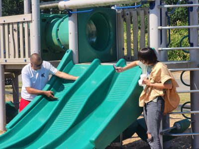 playground equipment inspection: slide inspection